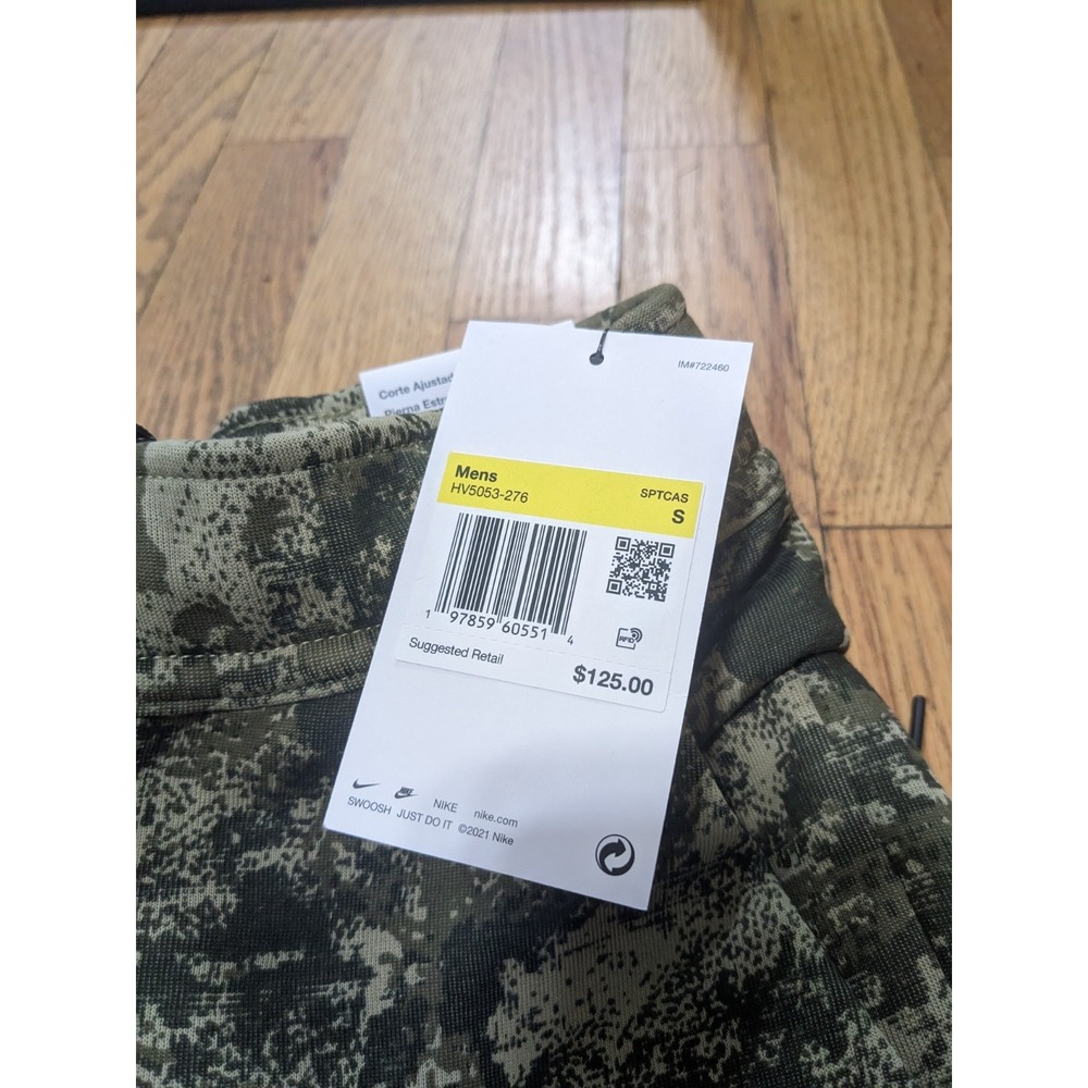 Nike Jogger Pants Green Camo Slim Fit Men's Small Zip‎ Pockets HV5053-276 NEW - Picture 3 of 10